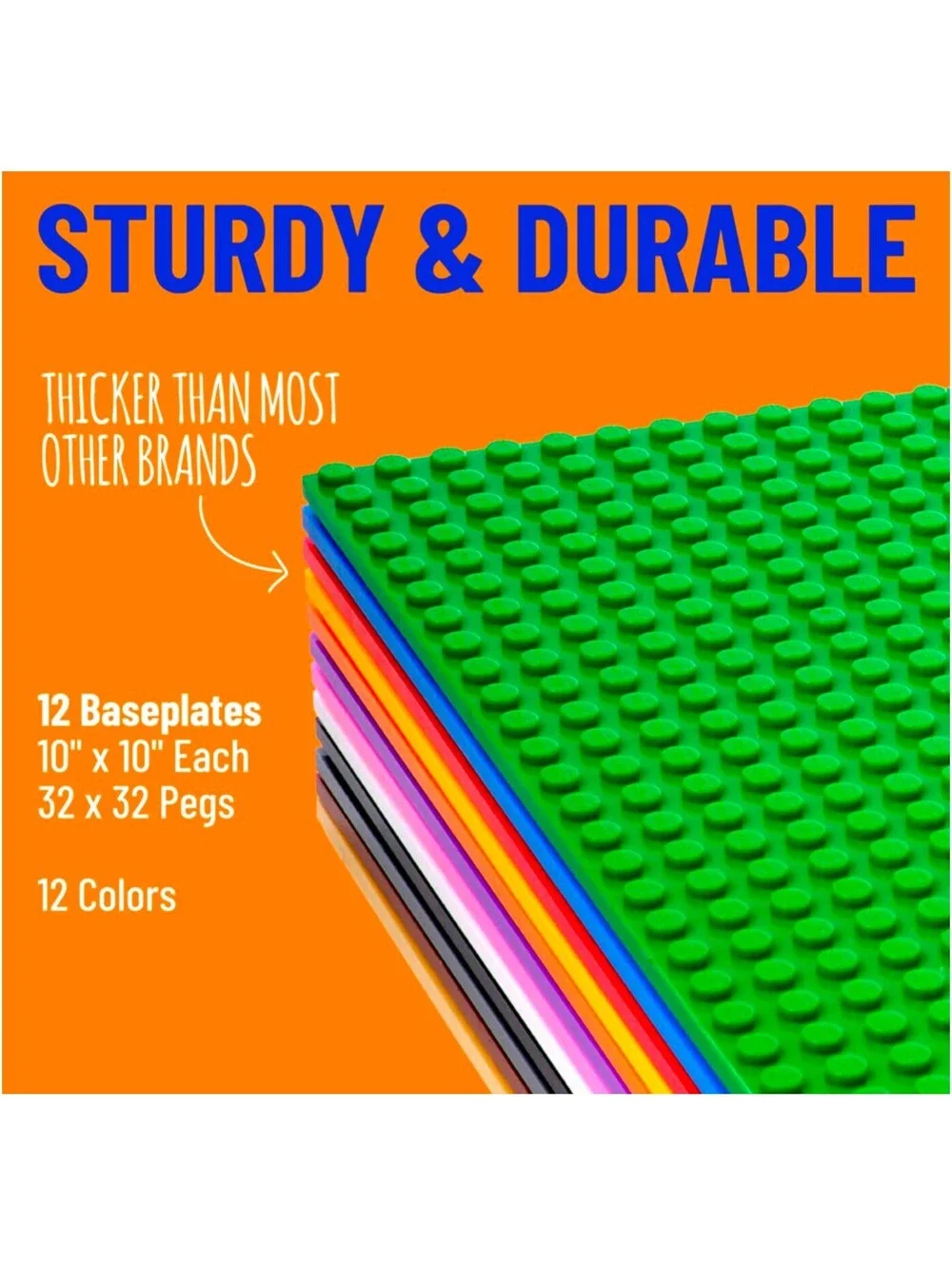 Strictly Briks 12pk Baseplates Multicolor